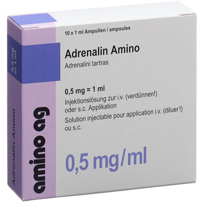ADRENALIN Amino Inj Lös 0.5 mg/ml 10 Amp 1 ml