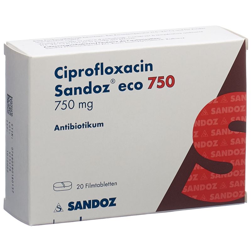 CIPROFLOXACIN Sandoz eco Filmtabl 750 mg 20 Stk