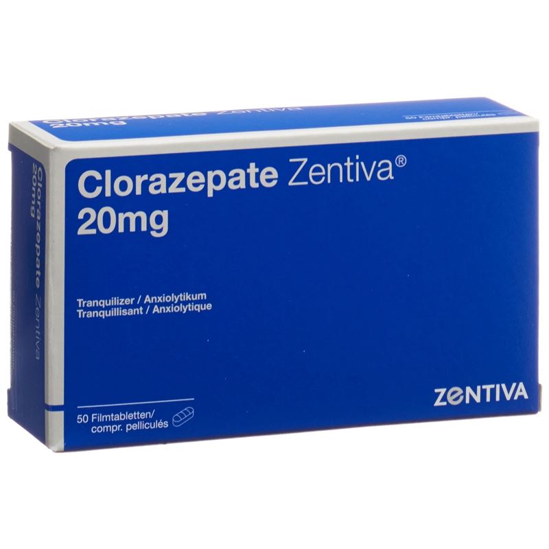 CLORAZEPATE Zentiva Filmtabl 20 mg 50 Stk