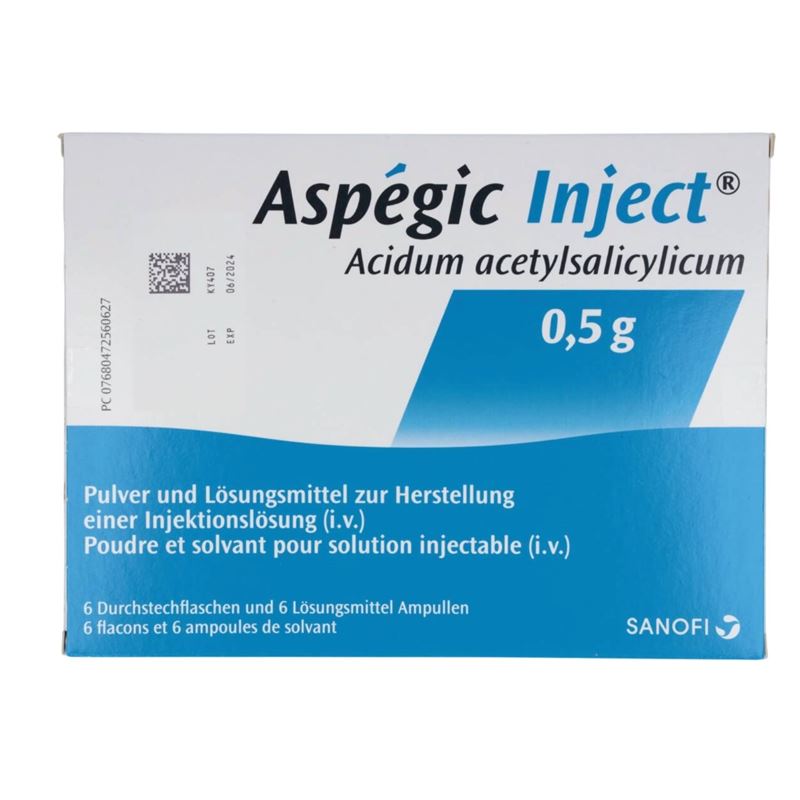 ASPEGIC INJ Trockensub 0.5 g c Solv Durchstf 6 Stk