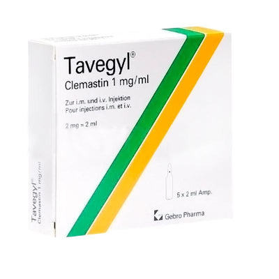 TAVEGYL Inj Lös 2 mg/2ml i.m./i.v. 5 Amp 2 ml