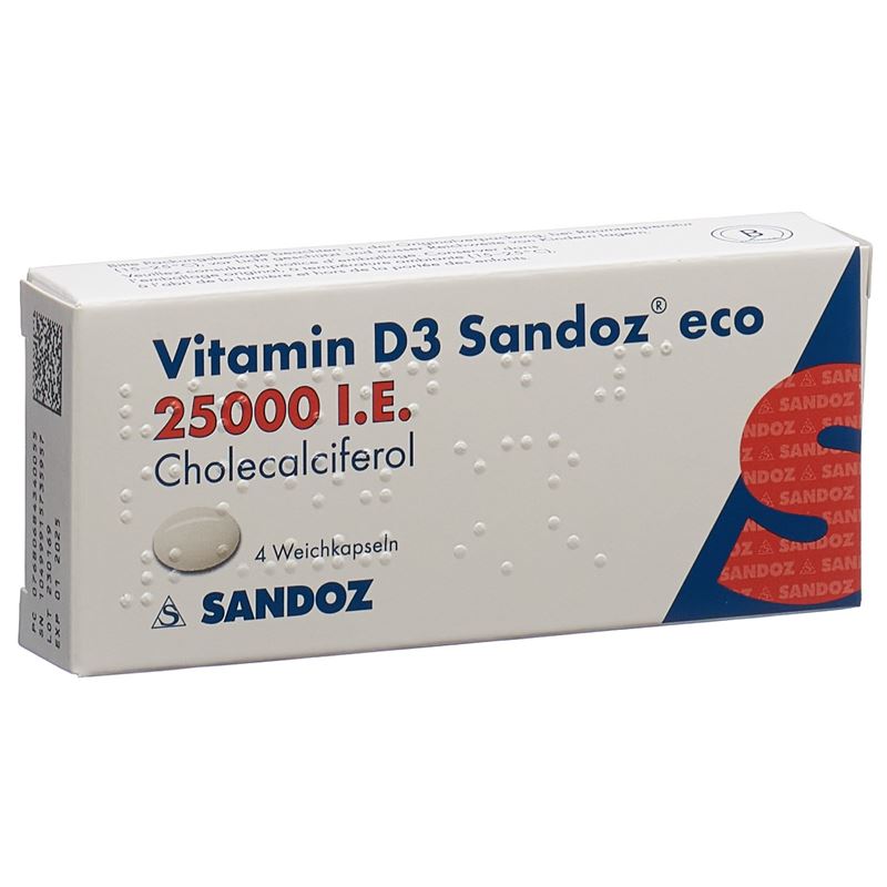 VITAMIN D3 Sandoz eco Kaps 25000 IE 4 Stk